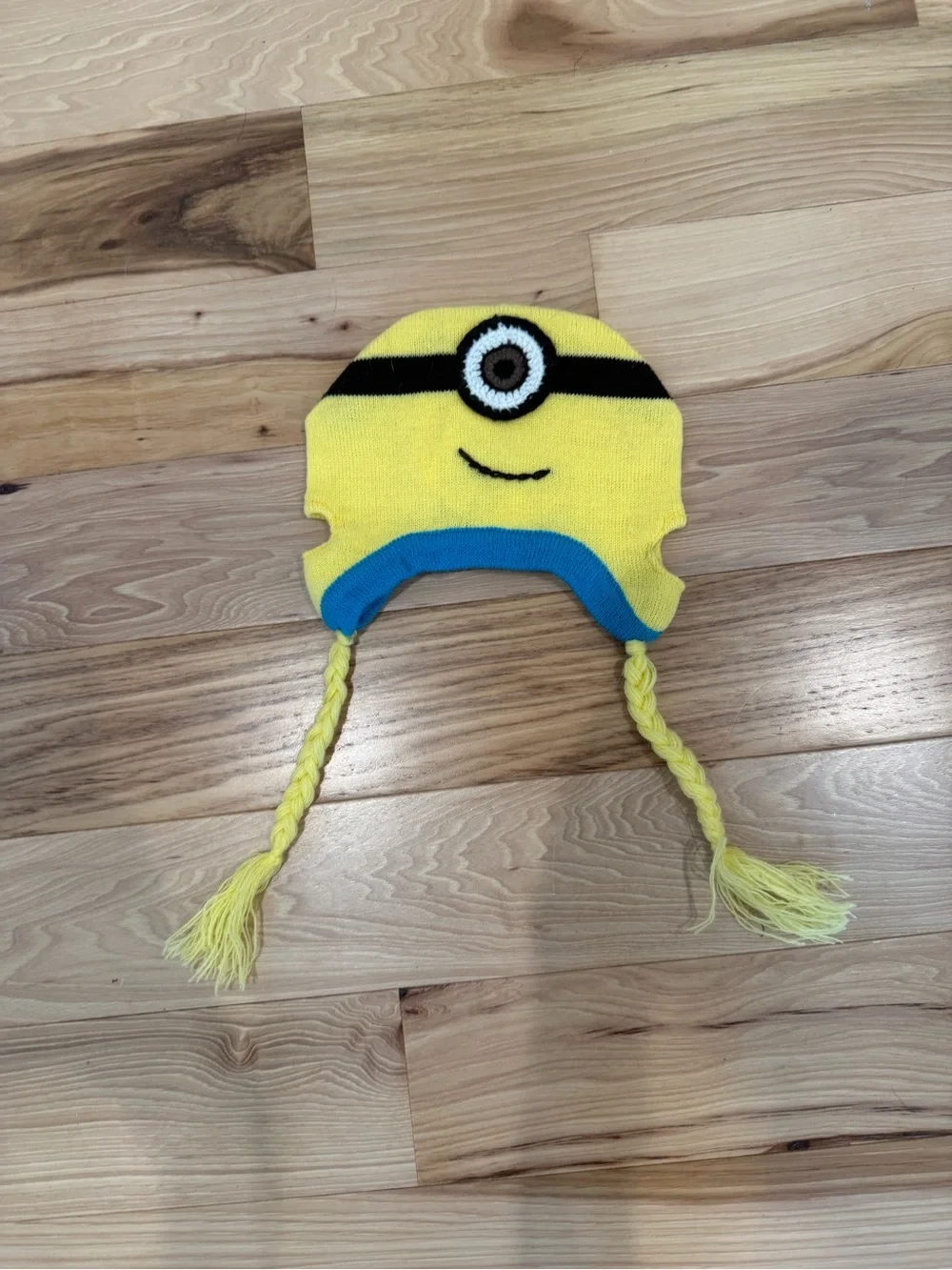 Minions Dog Knit Hat with Braided Tassels | Despicable Me Pet Costume
